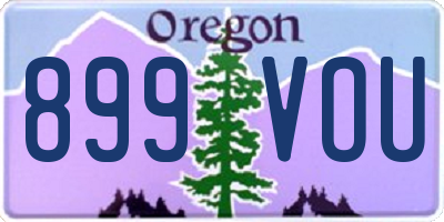 OR license plate 899VOU