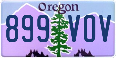 OR license plate 899VOV