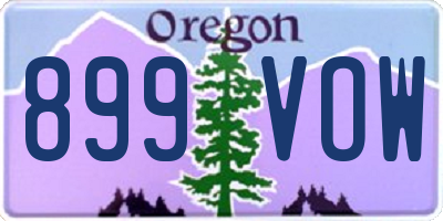 OR license plate 899VOW