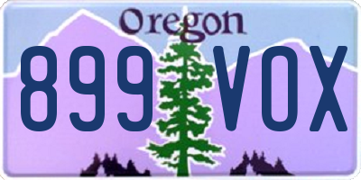 OR license plate 899VOX