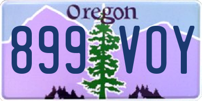 OR license plate 899VOY