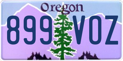 OR license plate 899VOZ