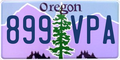 OR license plate 899VPA
