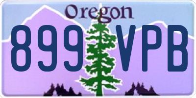 OR license plate 899VPB