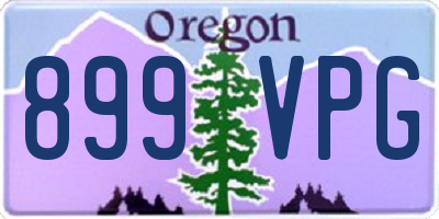 OR license plate 899VPG