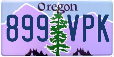OR license plate 899VPK
