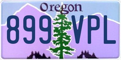 OR license plate 899VPL
