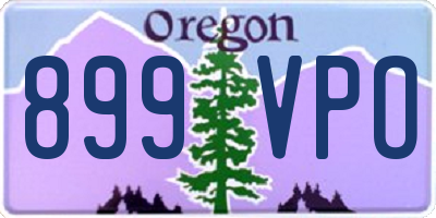 OR license plate 899VPO