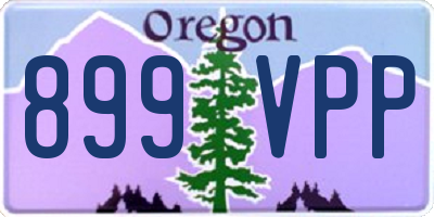 OR license plate 899VPP