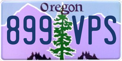 OR license plate 899VPS