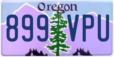 OR license plate 899VPU