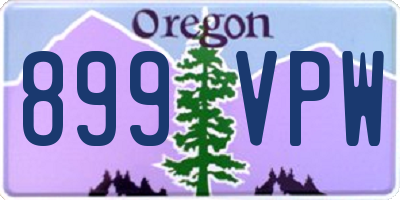 OR license plate 899VPW