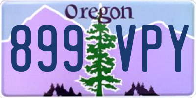 OR license plate 899VPY