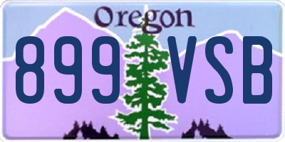 OR license plate 899VSB