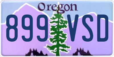 OR license plate 899VSD