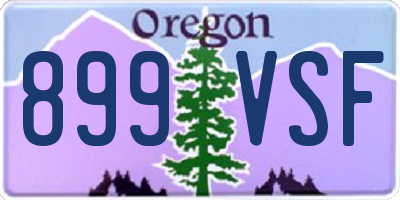 OR license plate 899VSF