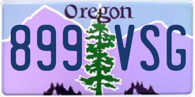 OR license plate 899VSG