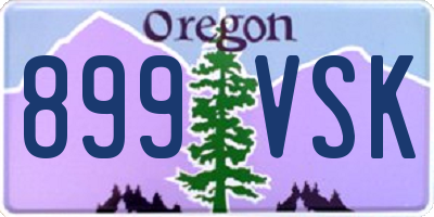 OR license plate 899VSK