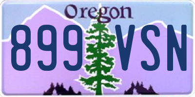 OR license plate 899VSN