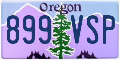 OR license plate 899VSP