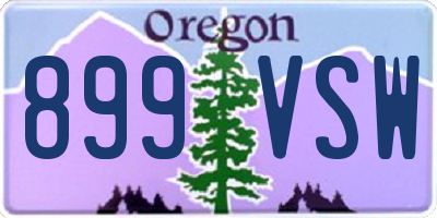 OR license plate 899VSW