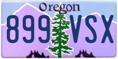 OR license plate 899VSX
