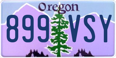 OR license plate 899VSY