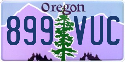 OR license plate 899VUC