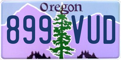 OR license plate 899VUD