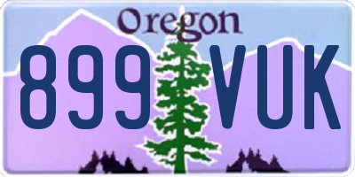OR license plate 899VUK