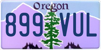 OR license plate 899VUL