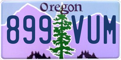 OR license plate 899VUM