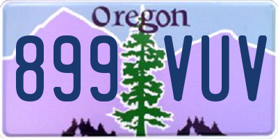 OR license plate 899VUV