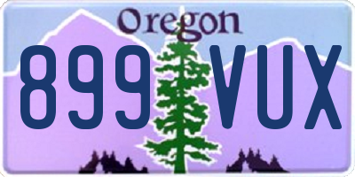 OR license plate 899VUX