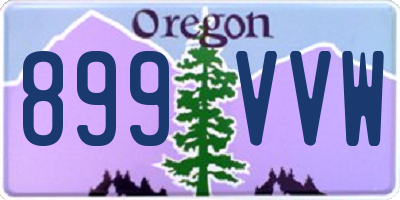 OR license plate 899VVW