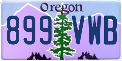 OR license plate 899VWB