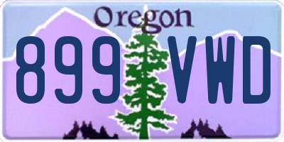OR license plate 899VWD