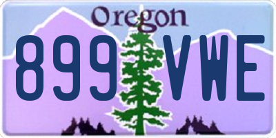 OR license plate 899VWE
