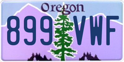 OR license plate 899VWF