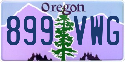 OR license plate 899VWG