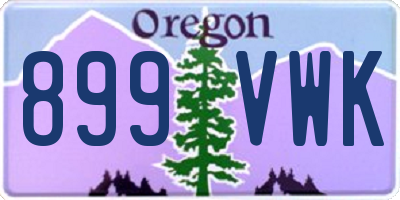 OR license plate 899VWK