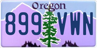 OR license plate 899VWN