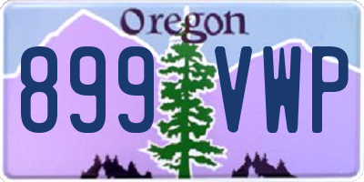 OR license plate 899VWP