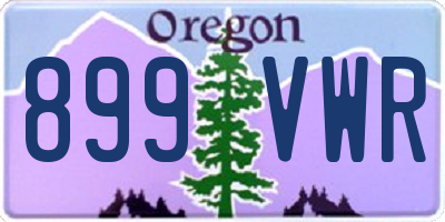 OR license plate 899VWR