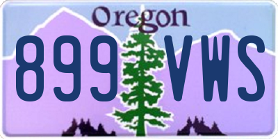 OR license plate 899VWS