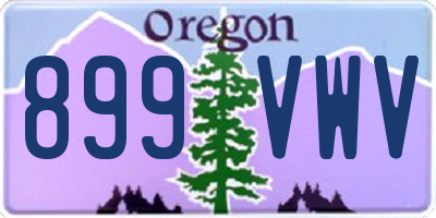 OR license plate 899VWV