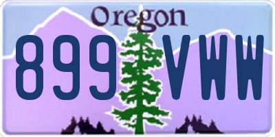 OR license plate 899VWW