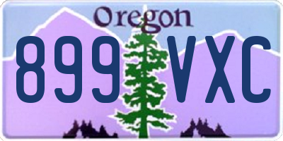 OR license plate 899VXC