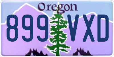 OR license plate 899VXD
