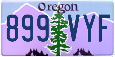 OR license plate 899VYF